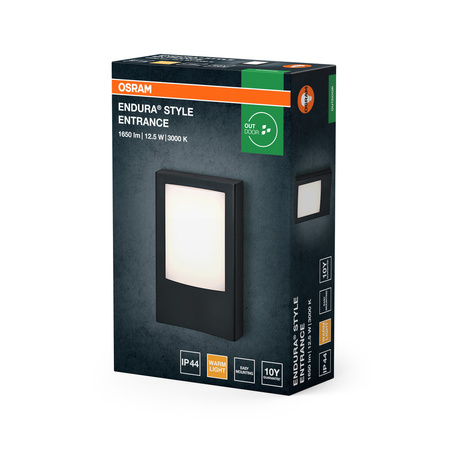 Kinkiet Ogrodowy Lampa Elewacyjna Zewnętrzna LED 12.5W 900lm 3000K Ciepła Szary IP44 Endura Osram