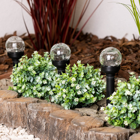 Lampa Solarna Ogrodowa LED Wbijana 5500-6000K IP44 33cm Czujnik Zmierzchu