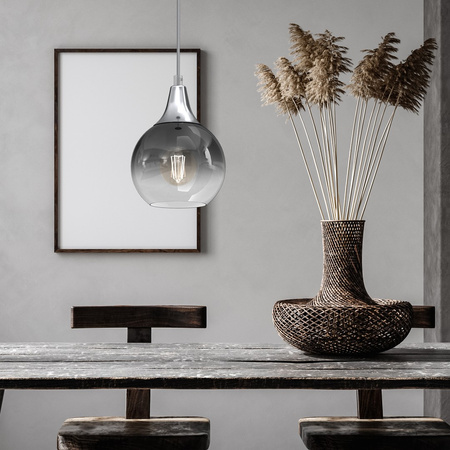 Lampa Wisząca Sufitowa MONTE Srebrna fi 150 1xE27 Milagro