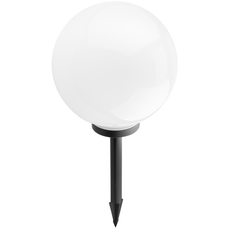 Lampa Solarna Ogrodowa LED ATRIS Wbijana Naziemna Biała Kula 30cm RGB LUMILED