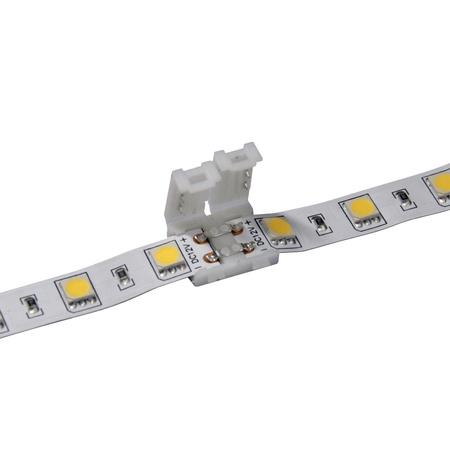 Złączka do Taśm Pasków LED 2pin 10mm Biała Sanico Goldlux
