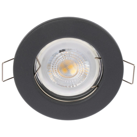 Oprawa HALOGENOWA Podtynkowa Stała Okrągła Grafit Blacha GU10 MR16