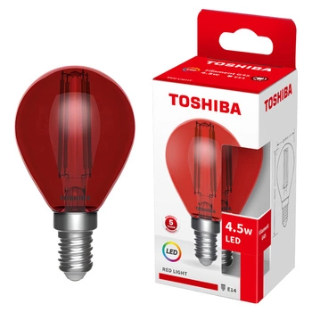 Żarówka LED E14 G45 4,5W Filament Czerwona TOSHIBA