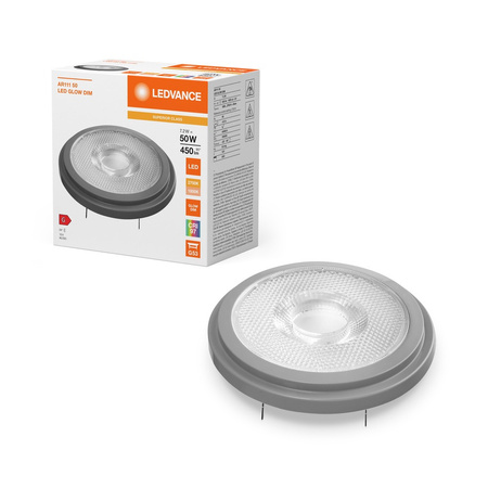 Żarówka LED AR111 G53 7.2W = 50W 450lm 1800-2700K Ciepła Biała 12V ŚCIEMNIALNA LEDVANCE