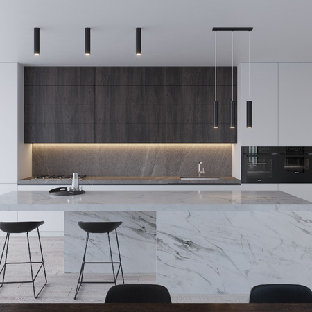 Lampa Sufitowa Wisząca Zwis GU10 Tubularna Czarna Nowoczesna Lagos Sollux