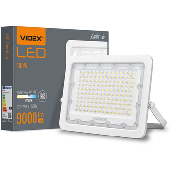 Naświetlacz LED 100W 9000lm 5000K IP65 Biały VIDEX LUCA