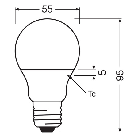2x Żarówka LED A55 E27 4.9W = 40W 470lm 6500K Zimna 180° VALUE CLASSIC Osram