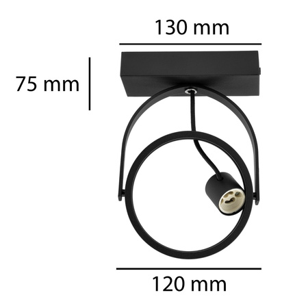 Lampa sufitowa Kinkiet LEON ES111 Ruchomy czarny