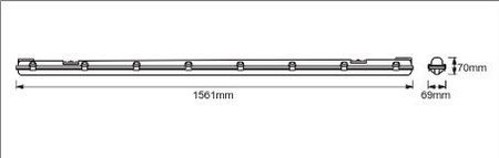 Lampa LED Oprawa Liniowa G13 19W 2050lm 4000K Neutralna 155cm Hermetyczna IP65 SUBMARINE LEDVANCE