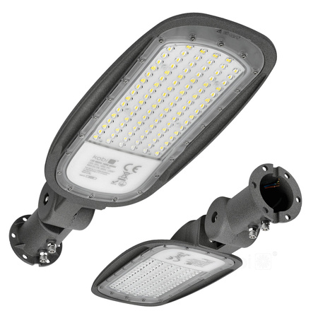 Lampa Uliczna LED Przemysłowa Oprawa Drogowa 100W 9800lm 4000K Neutralna IP65 IK08 Szara Vespa Kobi