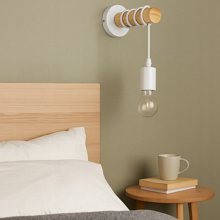 Lampa Ścienna Wisząca Kinkiet Spot E27 Biały Brązowy Eos Masterled