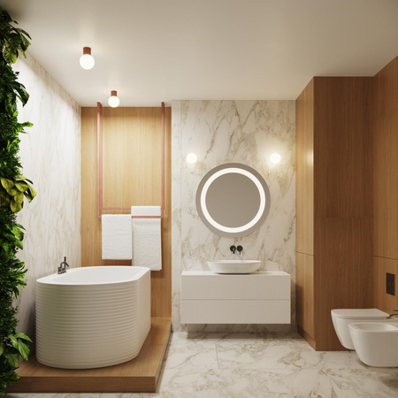 Kinkiet Łazienkowy Lampa Ścienna G9 Okrągła Brązowa Nowoczesna Matowa IP44 Halo Sollux