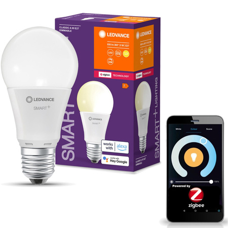 Żarówka LED E27 A60 9W 806lm 2700K Ciepła LEDVANCE SMART+ ZigBee Ściemnialna