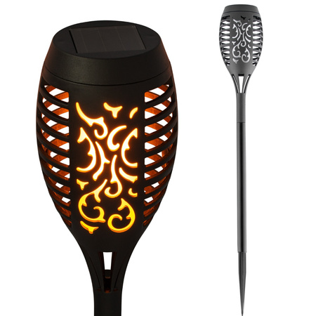 Lampa ogrodowa solarna DUŻA POCHODNIA LED efekt płomienia 1700K