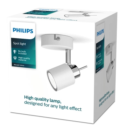 Lampa Kinkiet Ścienny Reflektor GU10 Biała Meranti Philips