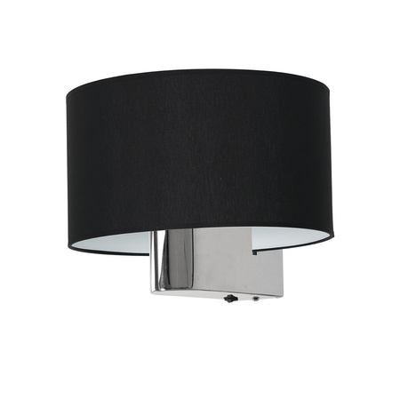 Lampa Ścienna Kinkiet CASINO Czarna Chrom 1xE27 Milagro