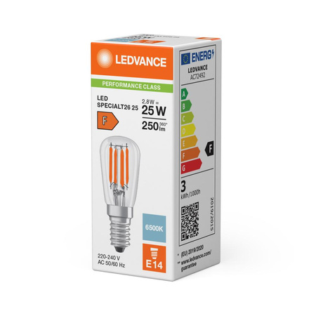 Żarówka LED T26 E14 2.8W = 25W 250lm 6500K Zimna Biała FILAMENT LEDVANCE