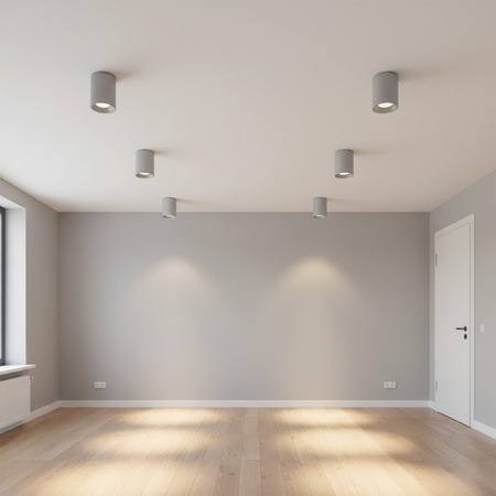 Oprawa Sufitowa Podtynkowa HARON GU10 Tuba Spot Ruchoma Okrągła Szara GOLDLUX