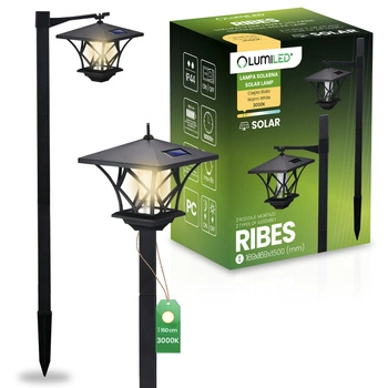 Lampa Solarna Ogrodowa LED RIBES Latarnia Zewnętrzna 150cm LUMILED