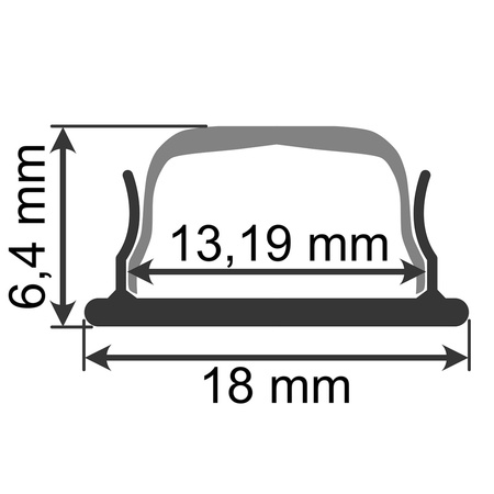 Profil Aluminiowy do LED KM34 Srebrny Natynkowy 1m + Przesłona mleczna + Zaślepki