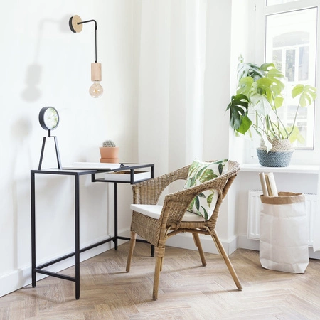 Kinkiet w stylu industrialnym lampa ścienna metal + drewno MiLAGRO LINES 1x E27