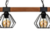 Lampa wisząca ULF 2xE27 60W Drewniana Belka Czarna MLP6192 Milagro Metal + Drewno
