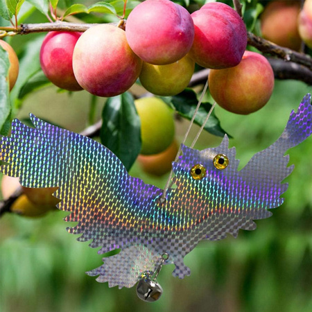 2x Odstraszacz na Ptaki Odbłyskowy Sowa z Dzwonkiem Wisząca