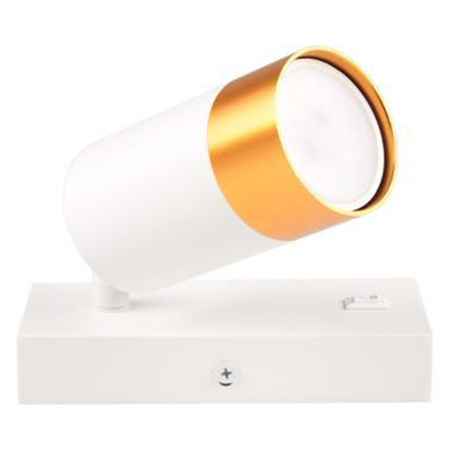 Lampa Ścienna Reflektor Kinkiet Spot do Czytania GU10 Biały Złoty Masterled