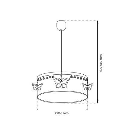 Lampa Wisząca Sufitowa PAPILLON 1xE27 Milagro