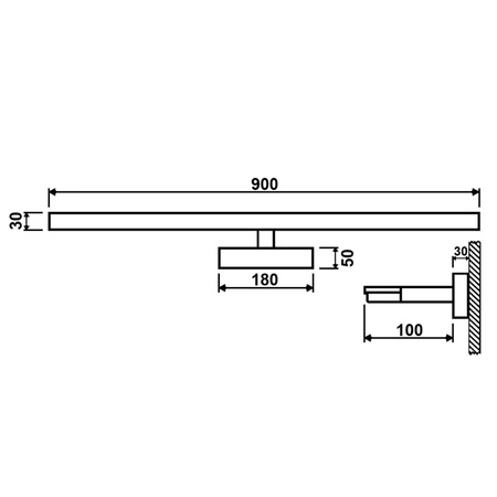 Lampa nad Lustro VENUS Kinkiet LED Łazienkowa 18W 1100lm Czarno-Złota 90cm