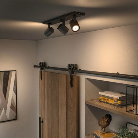 Lampa sufitowa Reflektor LED Spot Runner Czarny 3x 4,2W CCT PHILIPS HUE Bluetooth Zigbee + Przełącznik Dimmer Switch