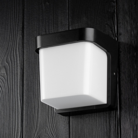 Kinkiet Ogrodowy Elewacyjny Lampa Ścienna E27 CZARNA Kwadratowa CORGI