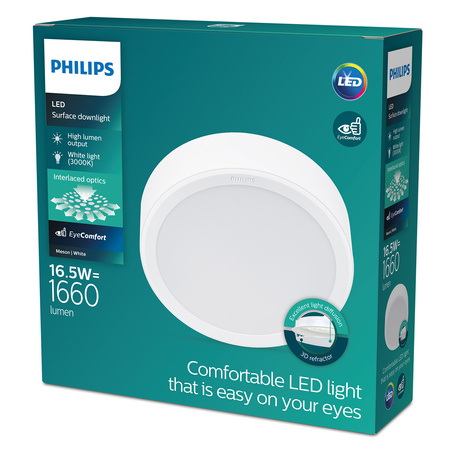 Panel LED Oprawa Natynkowa LED 16.5W 1200lm 3000K Biała Meson Philips