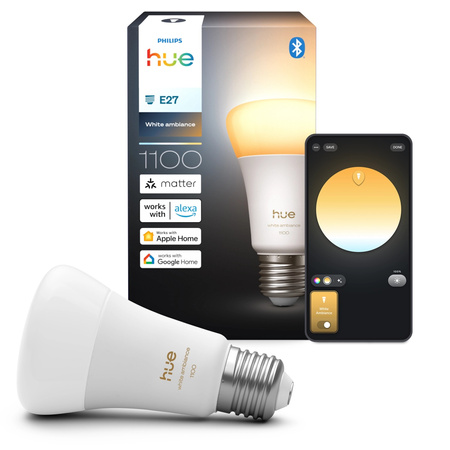 Żarówka LED E27 A60 8.1W = 75W 1100lm 1800-20000K CCT SMART Inteligentna Bluetooth ZigBee White Ambiance Philips HUE