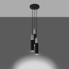 Lampa Sufitowa Oprawa Natynkowa SPOT TUBA 3x GU10 Wisząca Zwis Tubularna Czarna Szara Nowoczesna Borigio Sollux