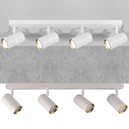 Oprawa Ścienno-Sufitowa Reflektor Punktowy 4x GU10 Biała Złota NICEA Sanico Goldlux