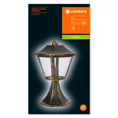 Lampa Ogrodowa Zewnętrzna Kinkiet Elewacyjny LED E27 IP44 Czarny Endura Ledvance