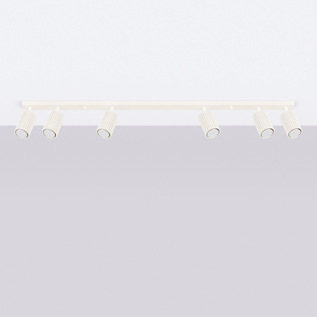 Lampa Sufitowa Reflektor Tuba Spot 6x GU10 Beżowa Karbon Deep Space SL.1604 Sollux