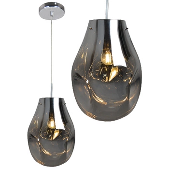 Lampa wisząca sufitowa szklana KIMBERLY CHROME chrom 1x E27 GOLDLUX (Polux)