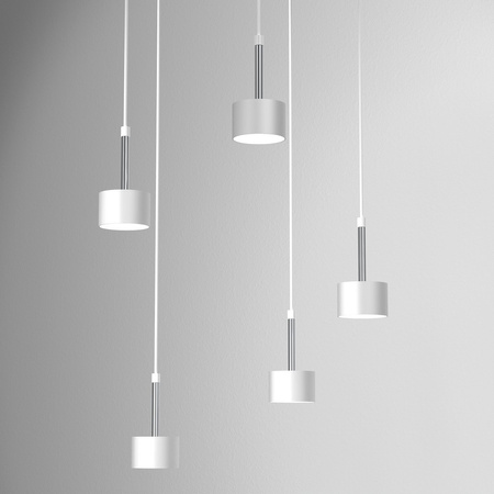 Lampa Wisząca Sufitowa ARENA Biała Srebrna 5xGX53 Milagro