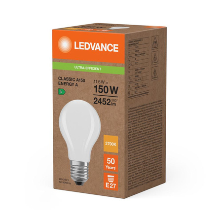 Żarówka LED E27 A70 11.6W = 150W 2452lm 2700K Ciepła 330° Ledvance