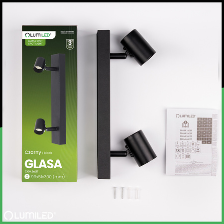 Lampa Sufitowa SPOT TUBA Reflektor Oprawa Halogenowa 2x E27 GLASA LUMILED