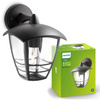 Kinkiet Ogrodowy Lampa Elewacyjna Zewnętrzna LATARNIA E27 IP44 Czarna Creek Philips