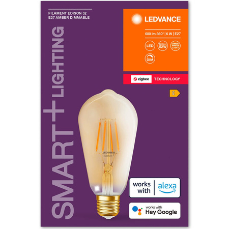Żarówka LED E27 ST64 6W 680lm 2400K Ciepła Filament LEDVANCE SMART+ ZigBee Ściemnialna
