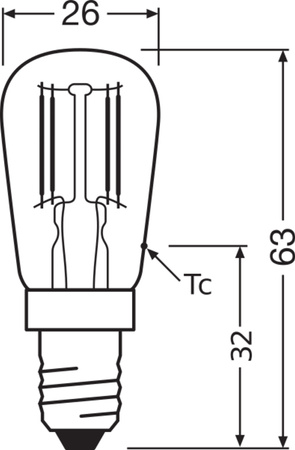 2x Żarówka LED T26 Tubularna E14 2.8W = 25W 250lm 2700K Ciepła 300° SPECIAL Osram