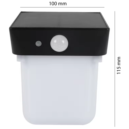 Lampa LED Solarna Ogrodowa Elewacyjna Kinkiet 4000K IP54 Czujnik Ruchu i Zmierzchu