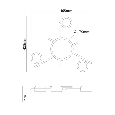 Lampa Sufitowa Żyrandol Oprawa 3x GX53 9W 830lm 2700K Ciepła Czarna Natynkowa Videx
