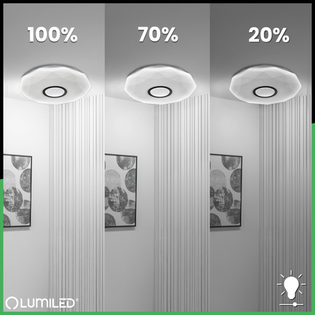 Plafon LED Lampa Sufitowa Natynkowa WESTA 48W CCT Biały Okrągły 40cm + PILOT LUMILED