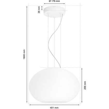 Lampa Sufitowa Wisząca LED FLOURISH 39,5W CCT RGB PHILIPS HUE Bluetooth Zigbee