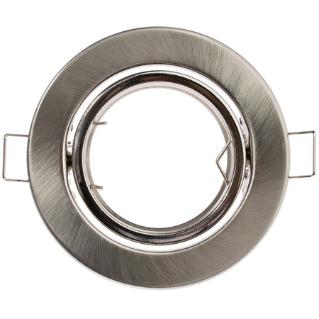 Oprawa HALOGENOWA Podtynkowa Ruchoma Okrągła Satyna Blacha GU10 MR16